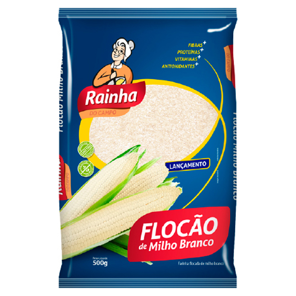 FLOCAO DE MILHO BRANCO RAINHA 500GR