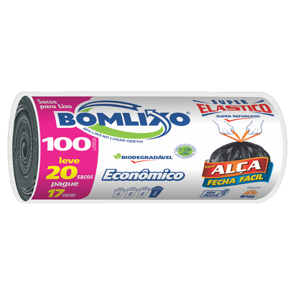SACO P/LIXO BOMLIXO FECHA FACIL PT 100L
