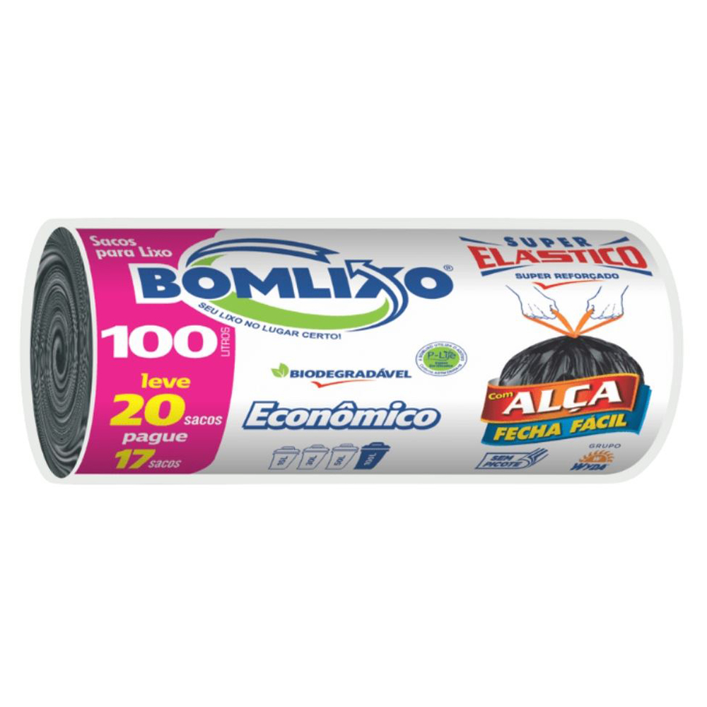 SACO P/LIXO BOMLIXO ECON FEC FAC PT 100L