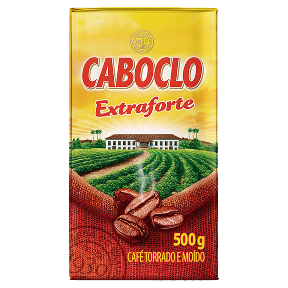 CAFÉ TORRADO E MOÍDO A VÁCUO EXTRAFORTE CABOCLO PACOTE 500G