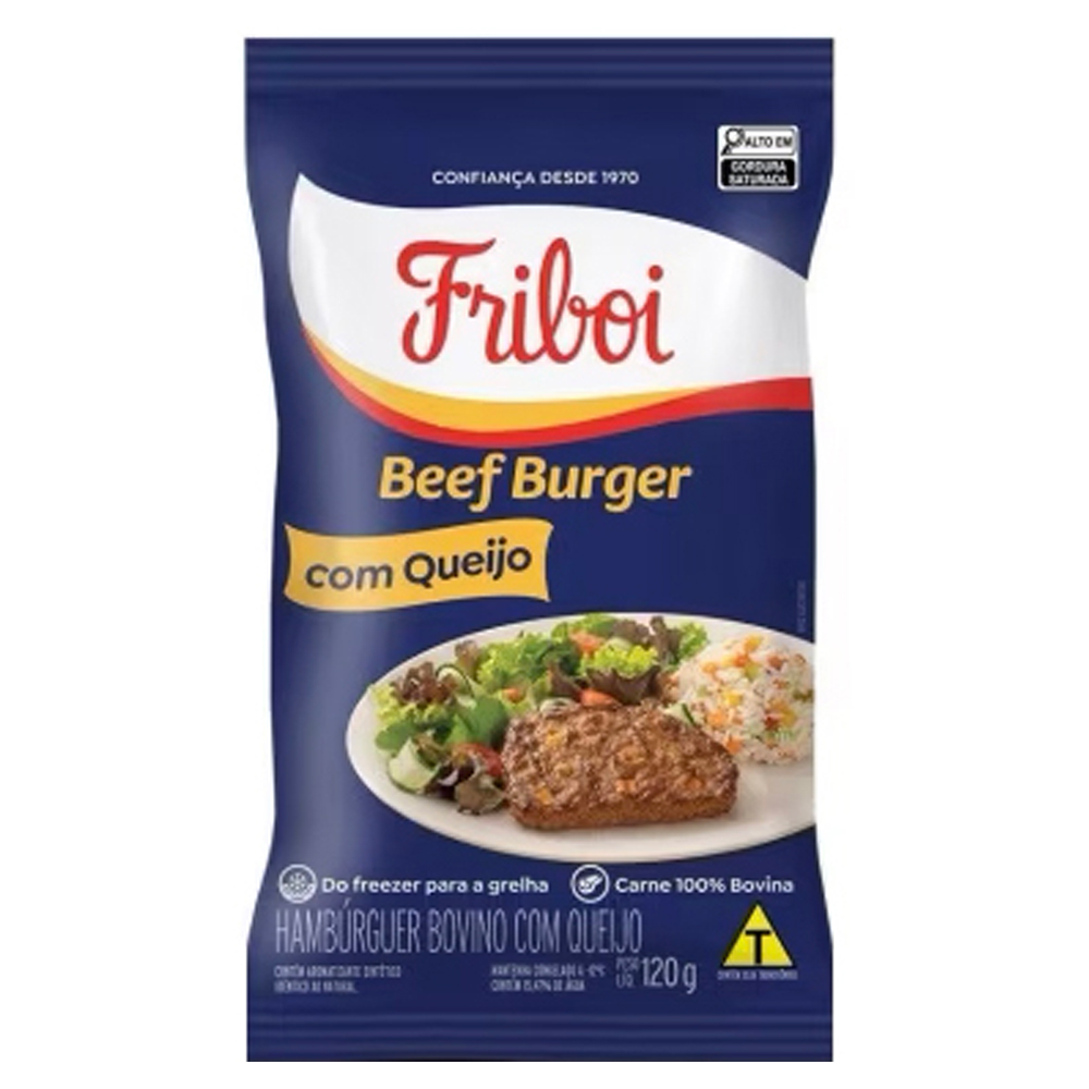 BEEF BURGER FRIBOI BOV C/QUEIJO 120G