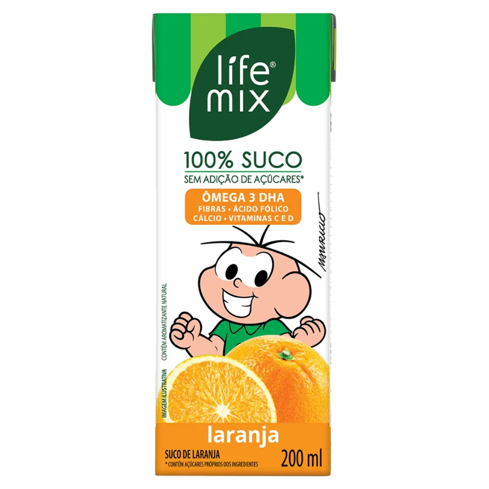 SUCO LARANJA TURMA DA MÔNICA LIFE MIX CAIXA 200ML