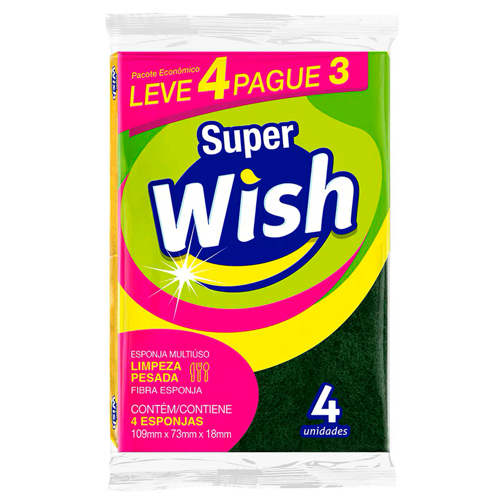 ESPONJA WISH MULTIUSO C/4