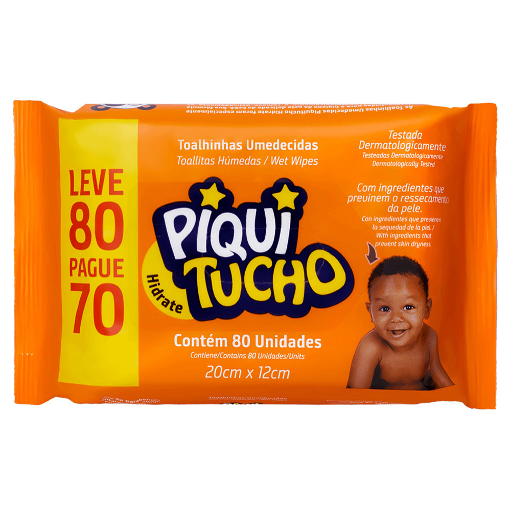 TOALHA UMED HIDRATE PIQUITUCHO 80UN