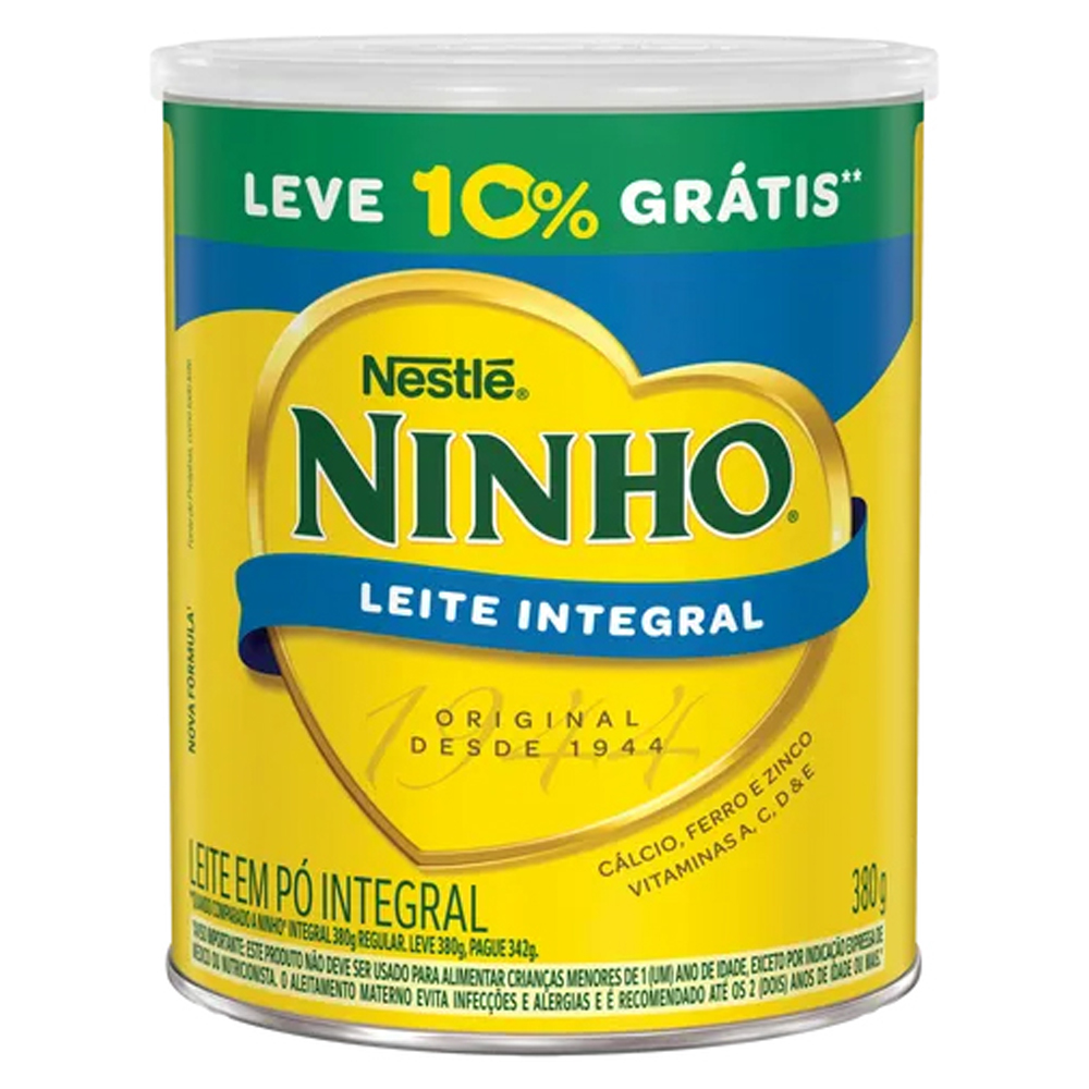 LEITE PO NINHO  380G INTG 10% DESC 