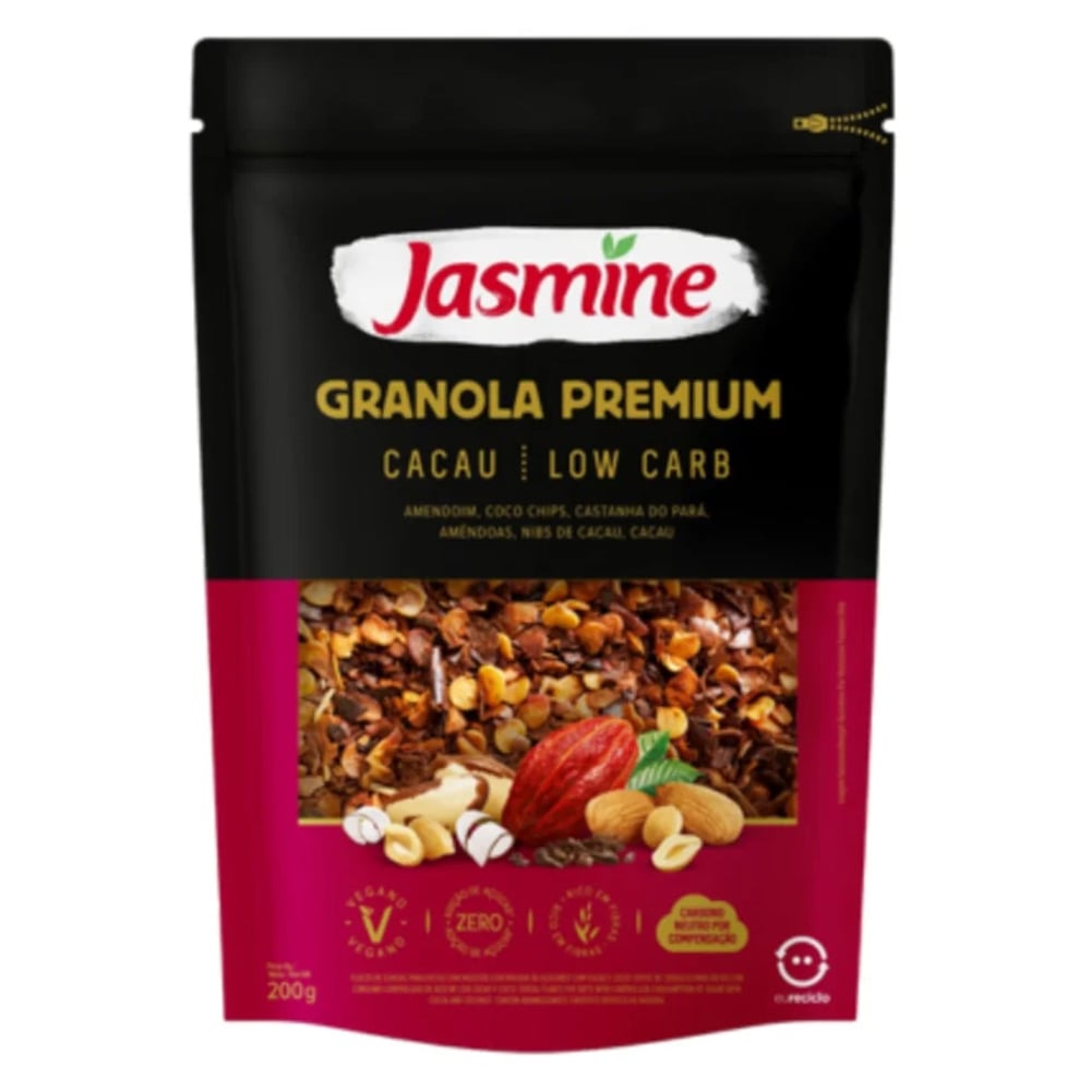 GRANOLA LOW CARB JASMINE PREM CACAU 200G