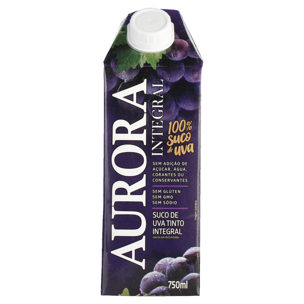 SUCO AURORA UVA TINTO INTEG TP 750ML