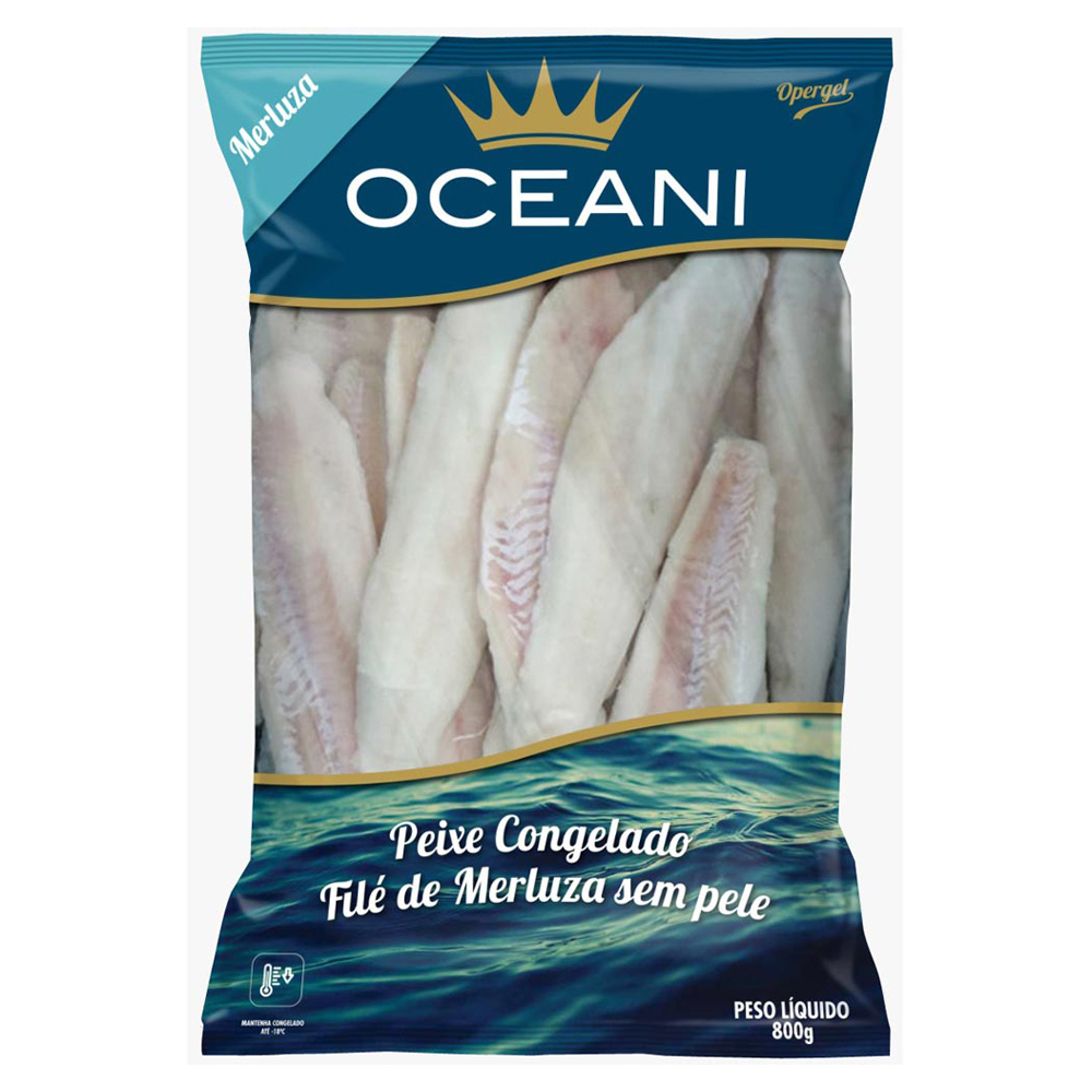 FILE DE MERLUZA S/PELE OCEANI IQF 800G