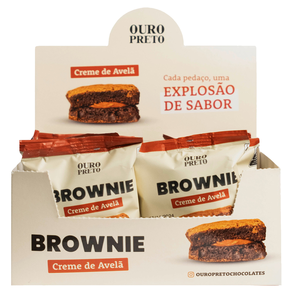 BROWNIE OURO PRETO COM CREME DE AVELÃ  80G