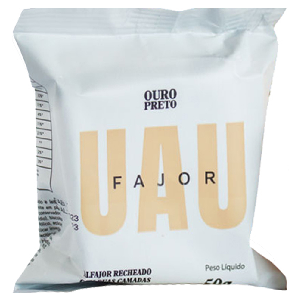 ALFAJOR UAU CHOCOLATE BRANCO OURO PRETO 50G