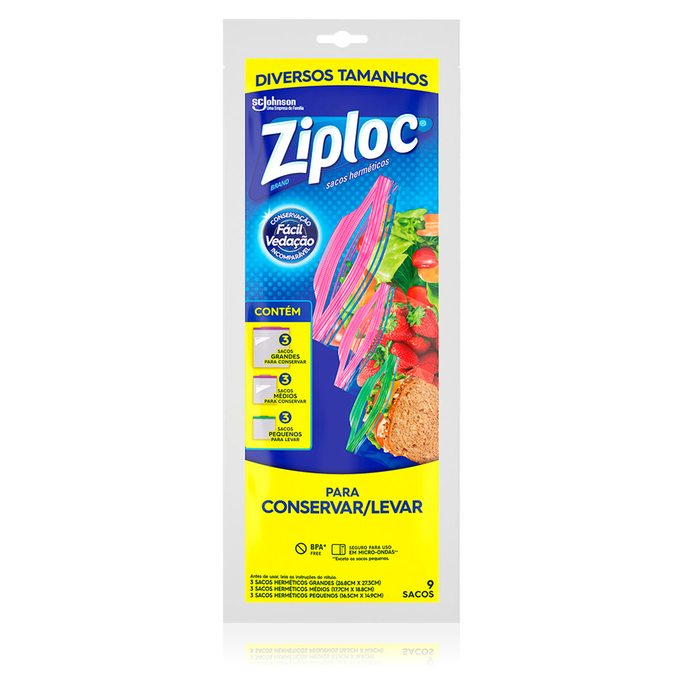 SACOS HERMETICOS ZIPLOC DIV TAM 9UN