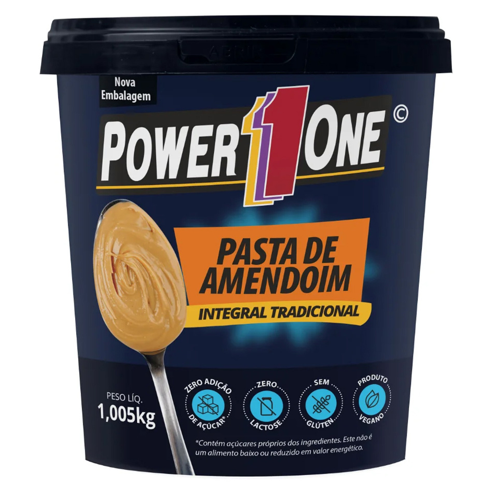 PASTA DE AMENDOIM INTEGRAL POWER 1 ONE POTE 1,005KG