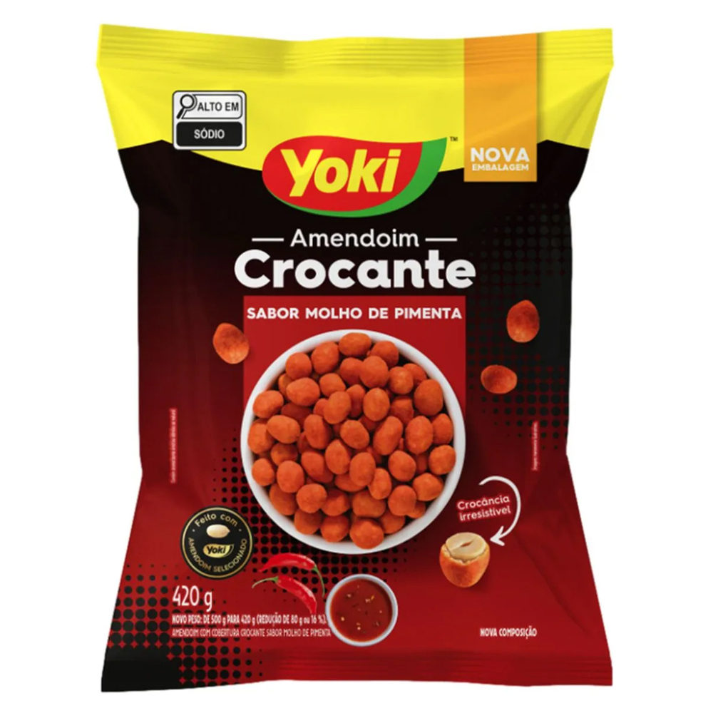 AMENDOIM CROCANTE MOLHO DE PIMENTA YOKI PACOTE 350G