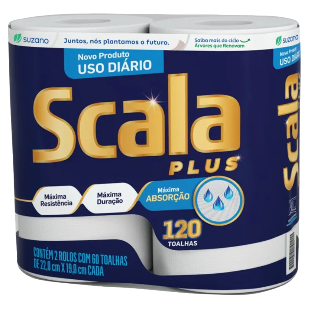 TOALHA DE PAPEL SCALA PLUS 3RL 120 FLS