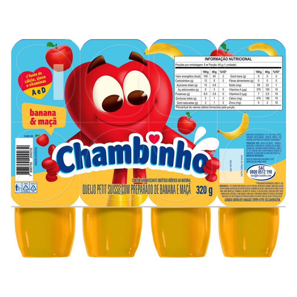 PETIT SUISSE CHAMBINHO 320G MACA BANANA