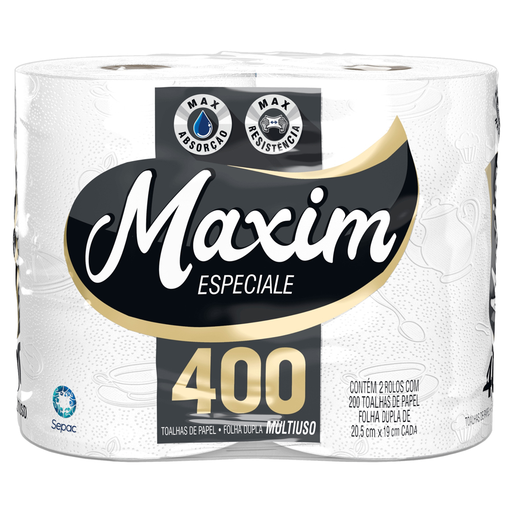 TOALHA DE PAPEL MAXIM ESPECIALE 400 FLS