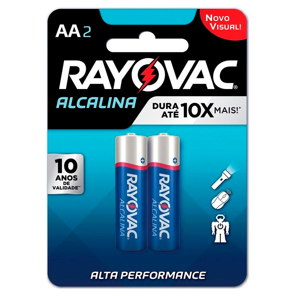 PILHA RAYOVAC ALCAL PEQ SM AA 02UN
