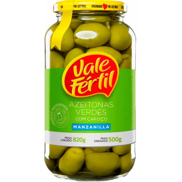 AZEITONA VALE FERTIL VERDE C/C 500G