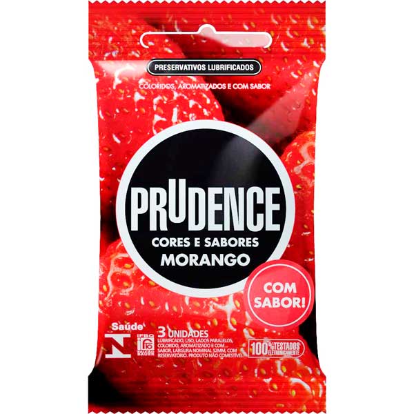 PRESERVATIVO PRUDENCE PLUS MORANGO 3UN