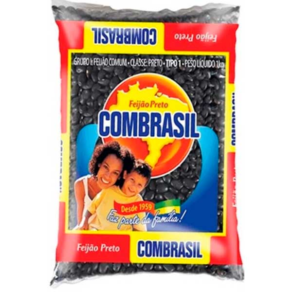 FEIJÃO PRETO TIPO 1 COMBRASIL PACOTE 1KG